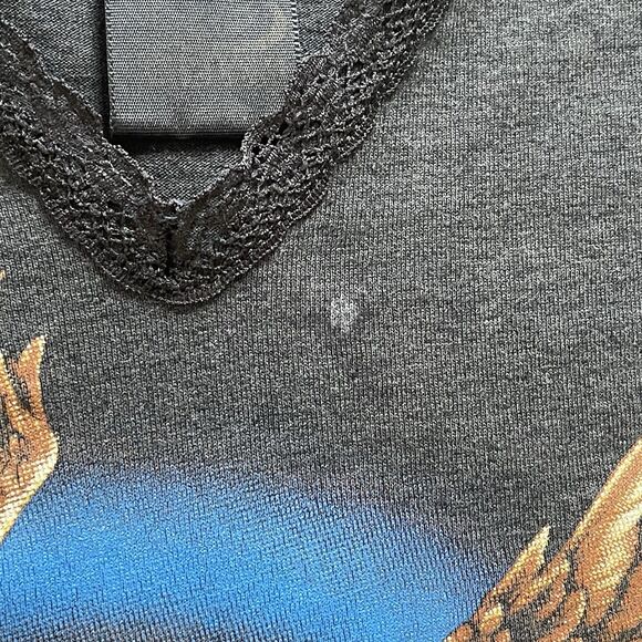 Vintage 1987 3D Emblem Harley Davidson Eagle Rose Shirt USA Womens Size Medium - Picture 5 of 12